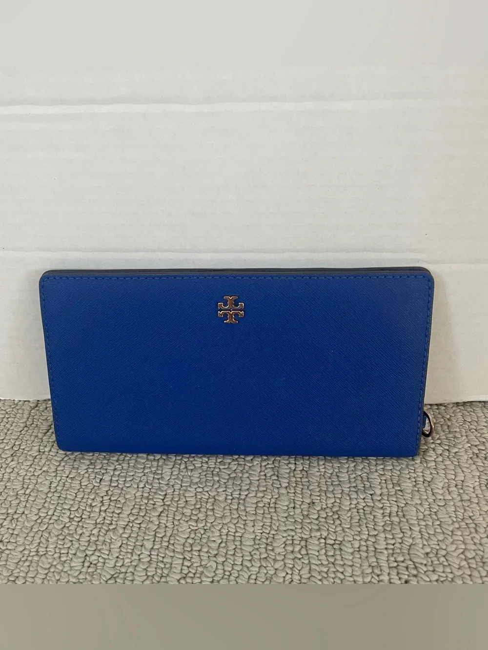 Tory Burch blue slim wallet